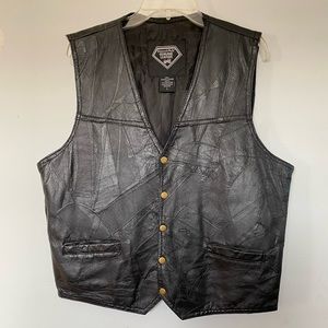 Diamond Plate Leather “live to ride” motorcycle vest